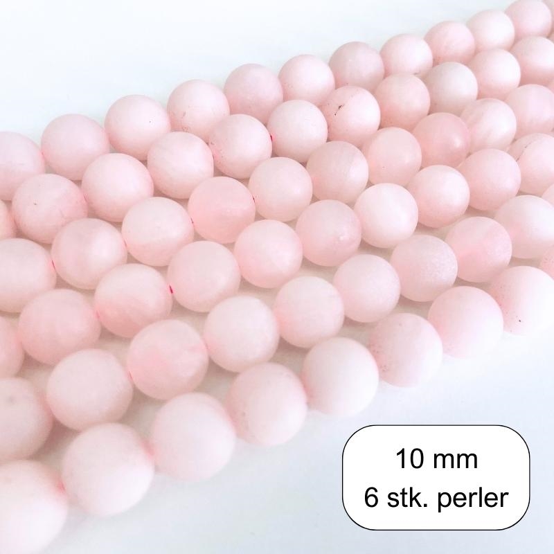 MAT Rosakvarts perler,10 mm, 6 stk.