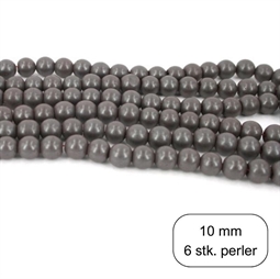 6 stk. 10 mm MAT Hæmatit perler