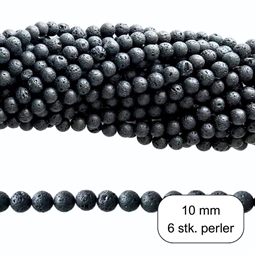 6 stk. 10 mm Lava perler 