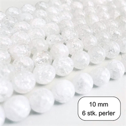 6 stk. 10 mm Brændt krystal perler