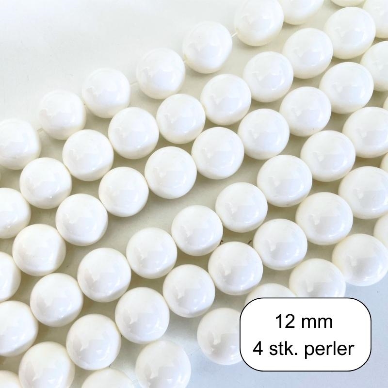4 stk. 12 mm Muslingeskal perler