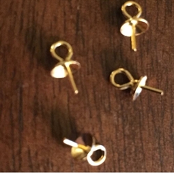 4 stk. Stiftøsken/Perleophæng med 4 mm skål og lille ring