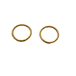 Forgyldt Sterling sølv - Snoede lukket ringe - 1 x 10 mm - 2 stk.