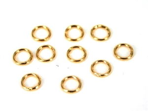 Øsken / Åben ring, 0,9 x 5,0 mm  Forgyldt Sterling sølv, 10 stk.