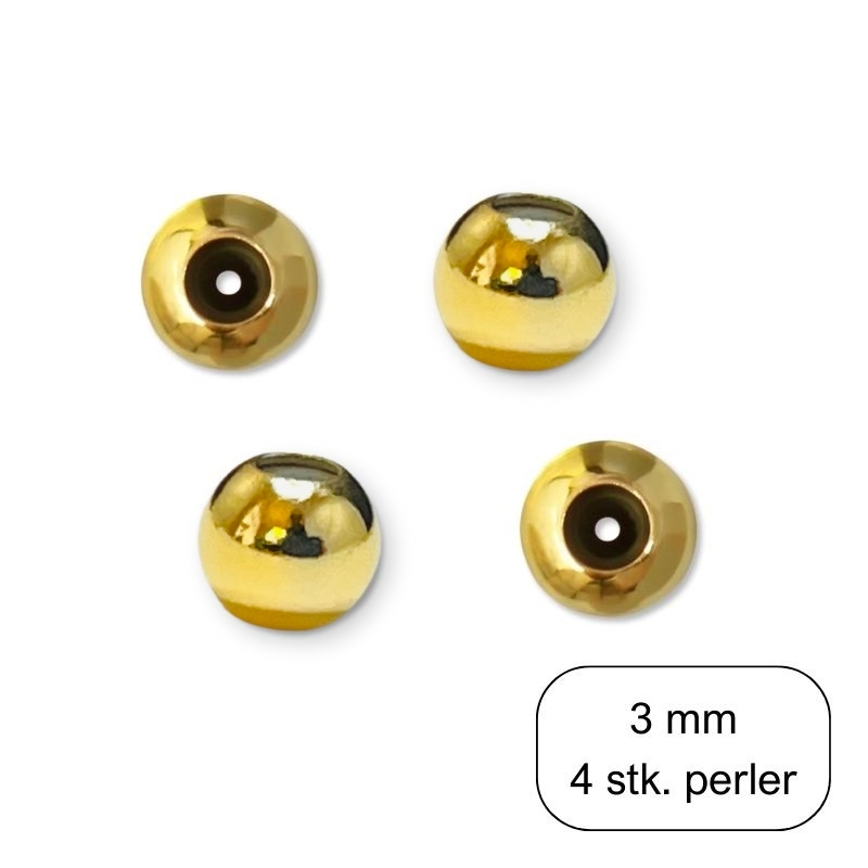 3 mm Låseperler / Perler med silikone, 4 stk.