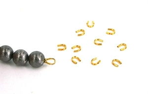 Wirebeskyttere 0,8 mm hul, Forgyldt sterling sølv,10 stk.