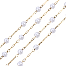Kæde med hvide perler