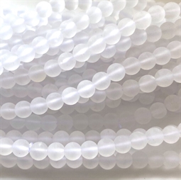 10 stk. 6 mm MAT Bjergkrystal perler