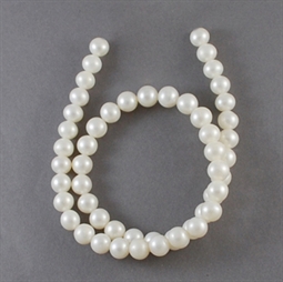 Ferskvandsperler,  Hvid, 7 - 8 mm, 1/1 streng