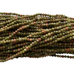 Unakite 2 mm facet, 1/1 streng