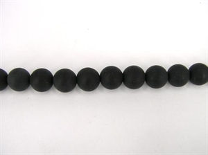 6 stk. 10 mm Mat Sort onyx perler