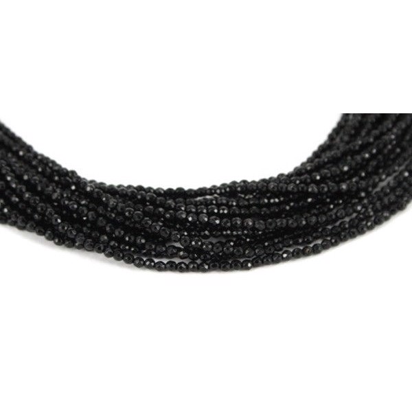 2 mm Sort onyx 2 mm facet, 1/1 streng