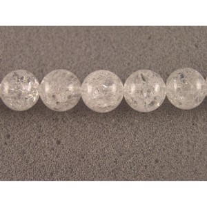 10 stk. 6 mm Brændt bjergkrystal perler