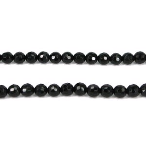 10 stk. 6 mm Sort onyx, facet perler