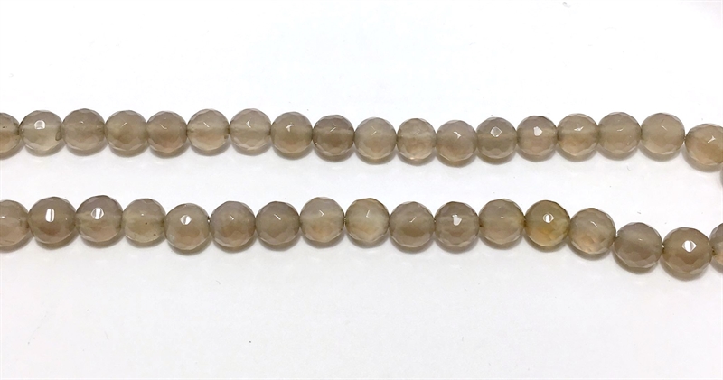 Grå onyx perler, facet 8 mm,10 stk. 