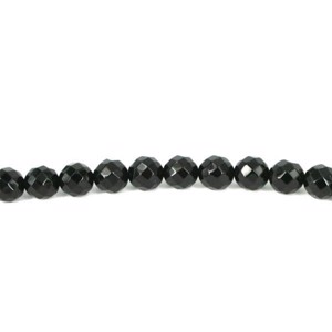 Sort agat, facet 10 mm 1/1 streng