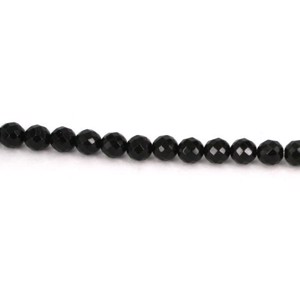 10 stk. 8 mm Sort onyx, facet perler