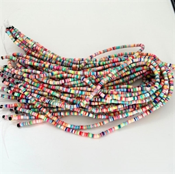 Fimoler skiveperler, Lys mix, 1/1 streng
