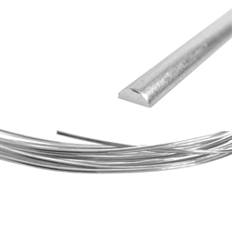 44 cm. Sølvtråd, HALVRUND 2 x 1 mm 