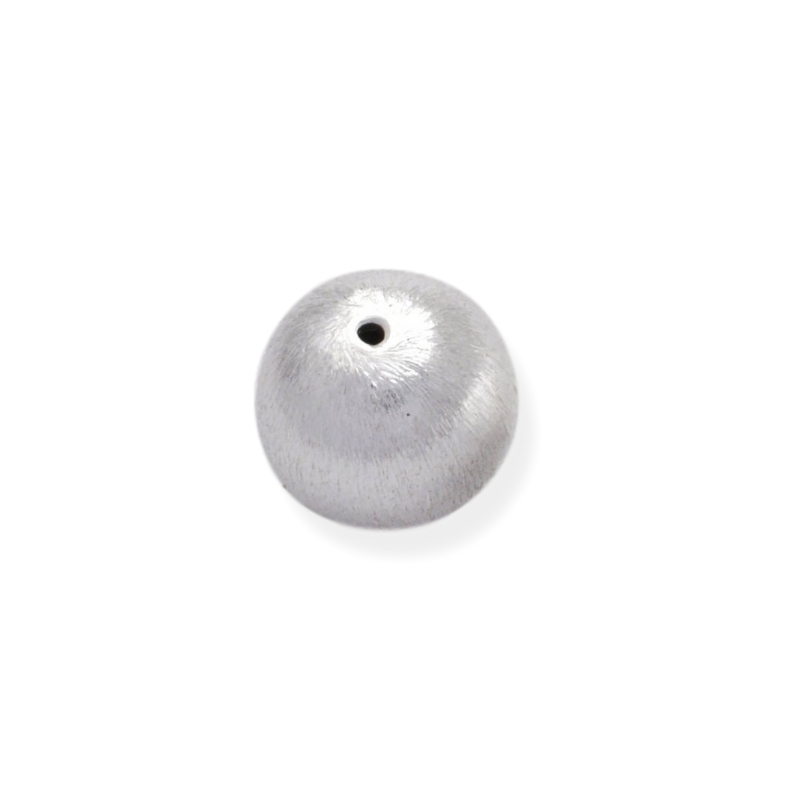 Børstet sølvperle 10 mm