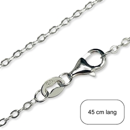 Flad anker halskæde 45 cm. Sterling sølv