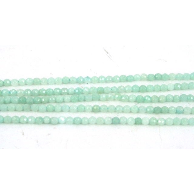 Amazonit, 2 mm, facet, 1/1 streng