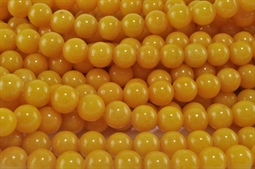 10 stk. 8 mm Gul farvet Manshan  jade perler