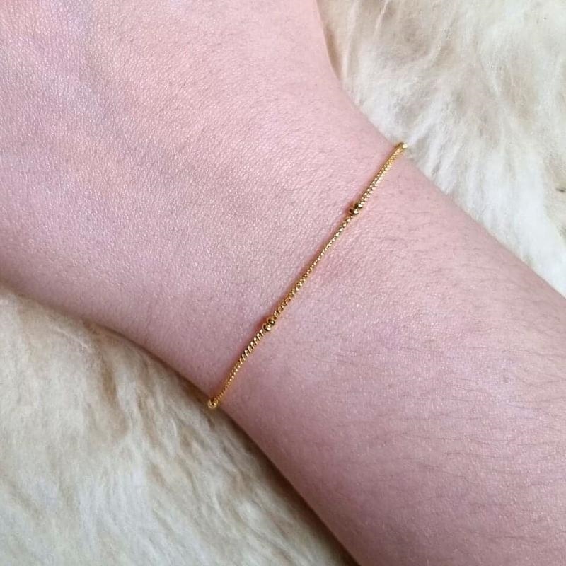 en lille kæmpe Tåre Kort Tynd halskæde og armbånd med dobbelt perler - materialer til lav selv  smykker